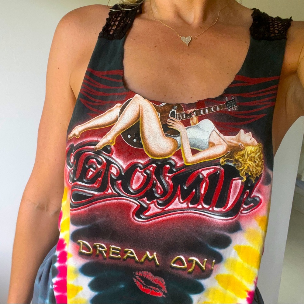 VTG Aerosmith 90s Upcycled T Shirt - Picture 2 of 6